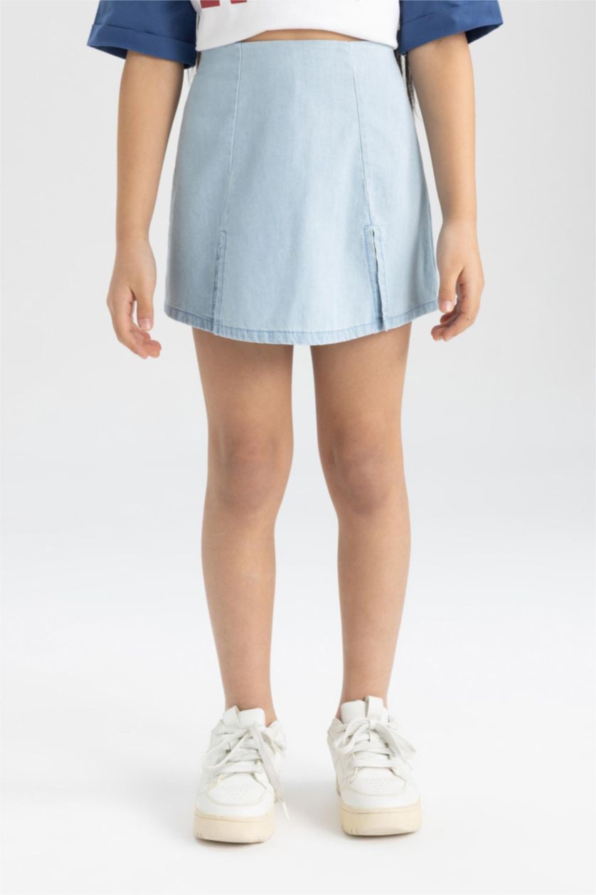 بنات أزرق ثلجي تنورة جينز بناتي