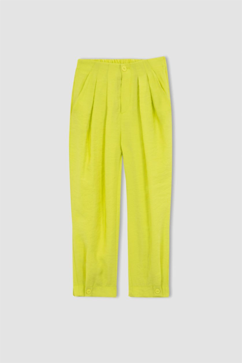 FILLES Vert Clair Pantalon à Coupe carotte en Modal pour fille