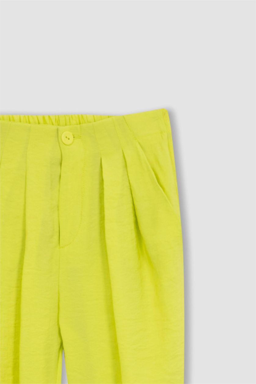 FILLES Vert Clair Pantalon à Coupe carotte en Modal pour fille