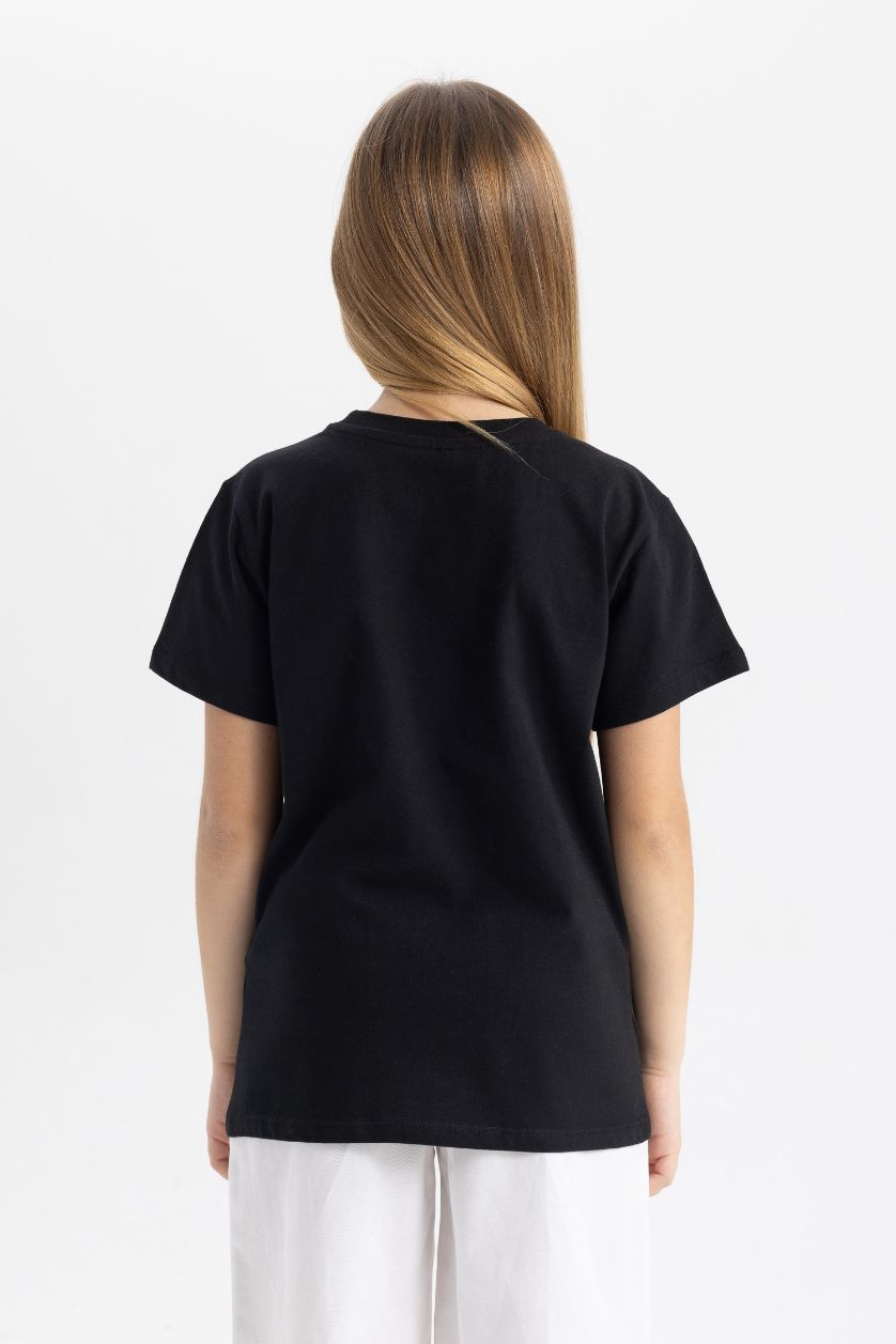 GIRLS & TEENS Black Girl Regular Fit Short Sleeve T-Shirt