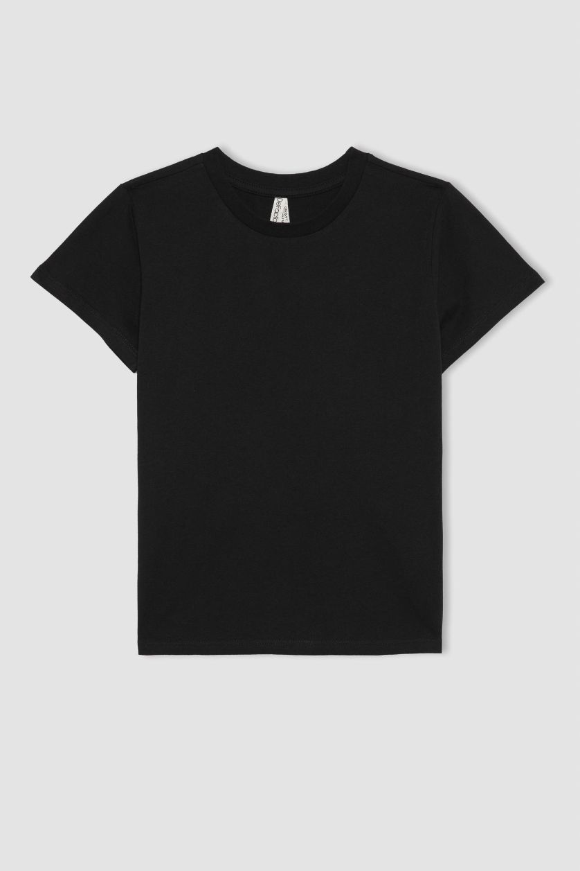 GIRLS & TEENS Black Girl Regular Fit Short Sleeve T-Shirt