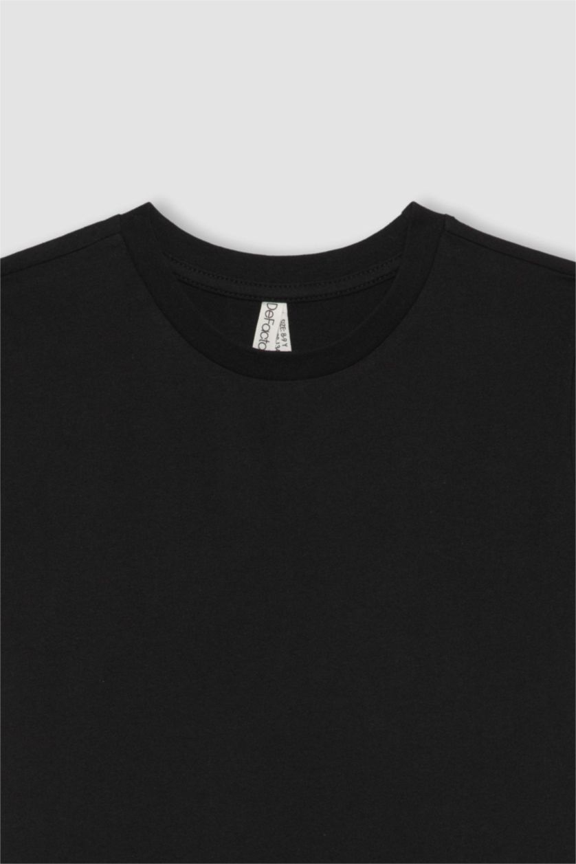 GIRLS & TEENS Black Girl Regular Fit Short Sleeve T-Shirt