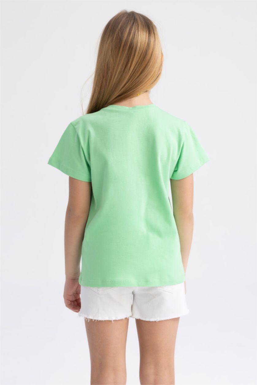 بناتي أخضر تي شيرت بناتي قصة عادية نص كم