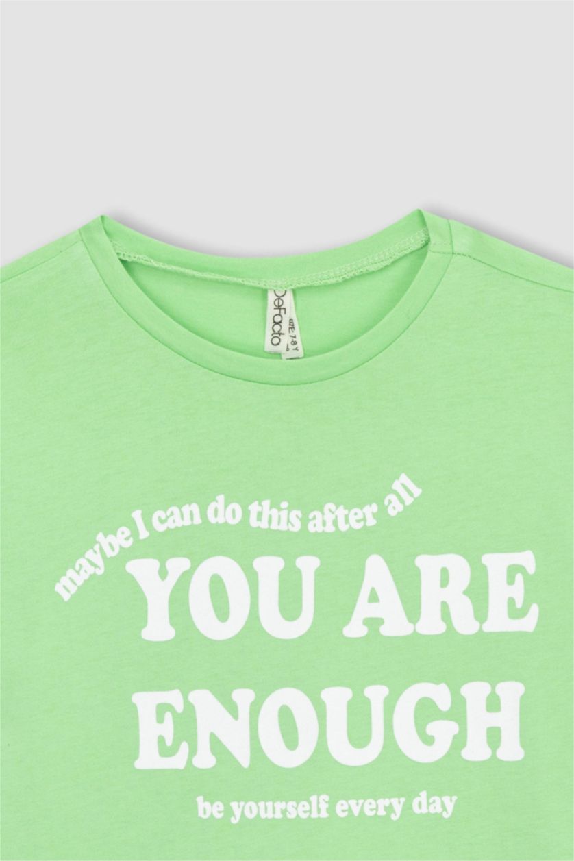 بناتي أخضر تي شيرت بناتي قصة عادية نص كم