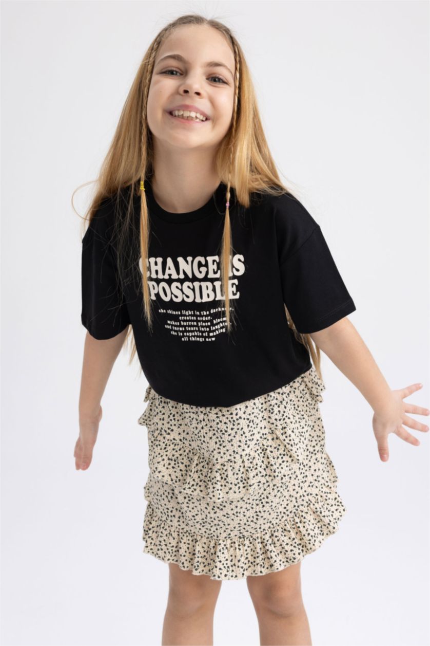 GIRLS & TEENS Black Relax Fit Short Sleeve T-Shirt