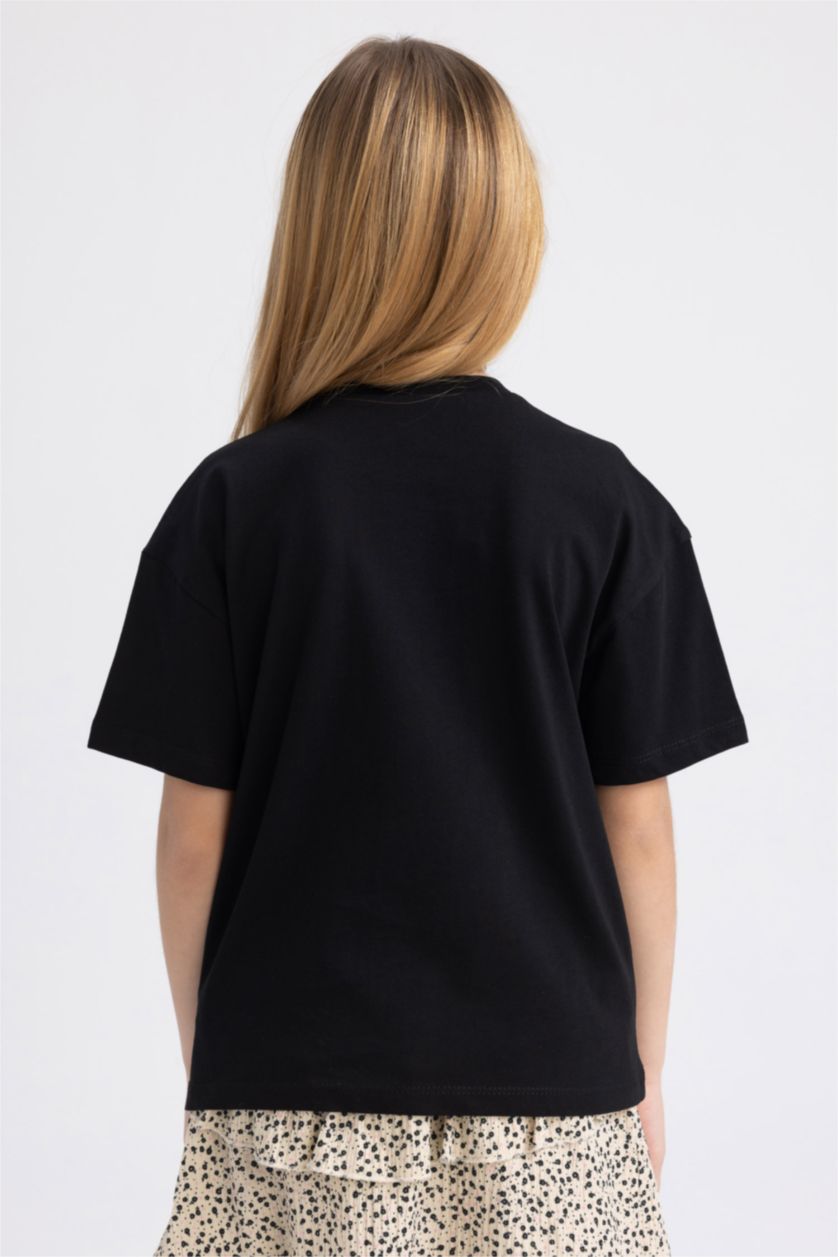 GIRLS & TEENS Black Relax Fit Short Sleeve T-Shirt