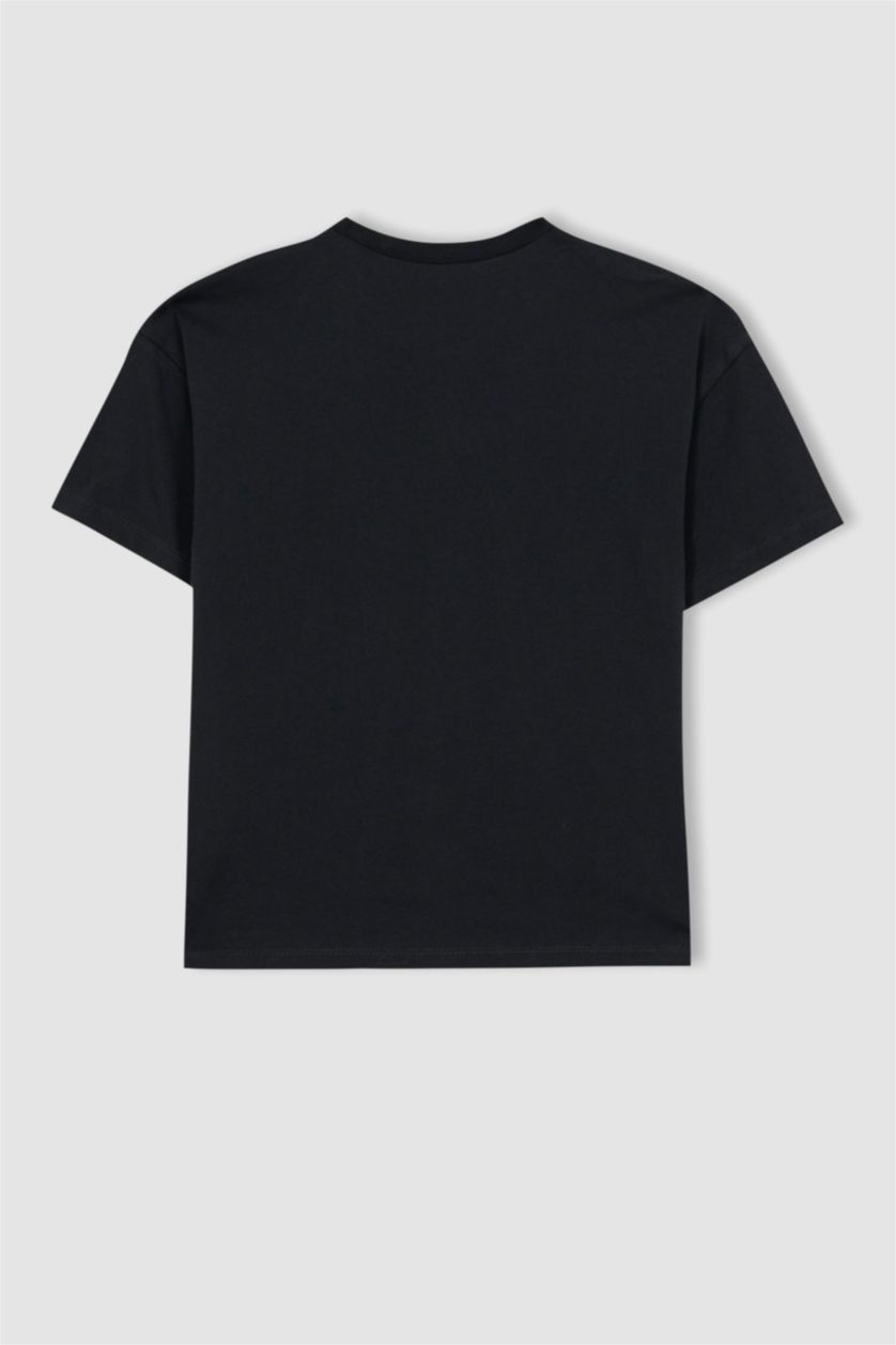 GIRLS & TEENS Black Relax Fit Short Sleeve T-Shirt