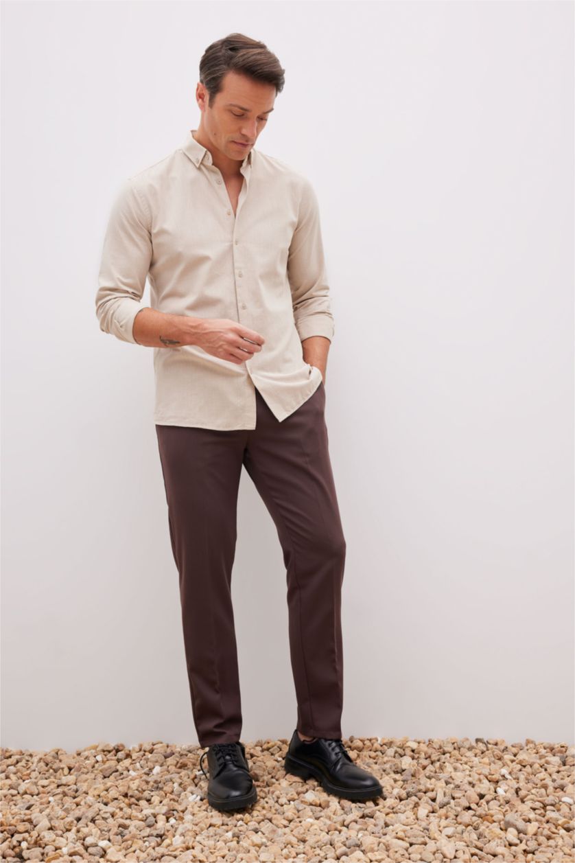 MAN Brown Jogger Twill Trousers