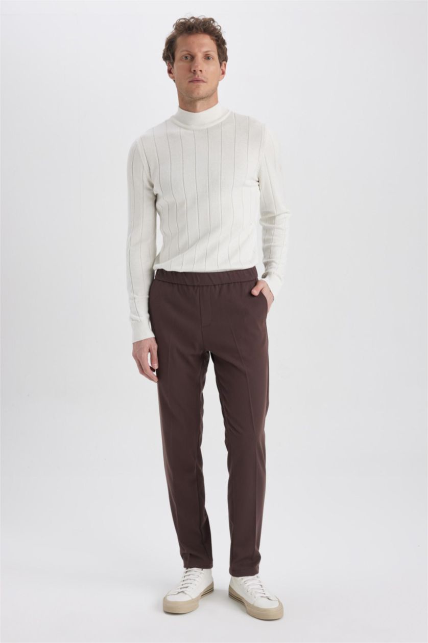 MAN Brown Jogger Twill Trousers