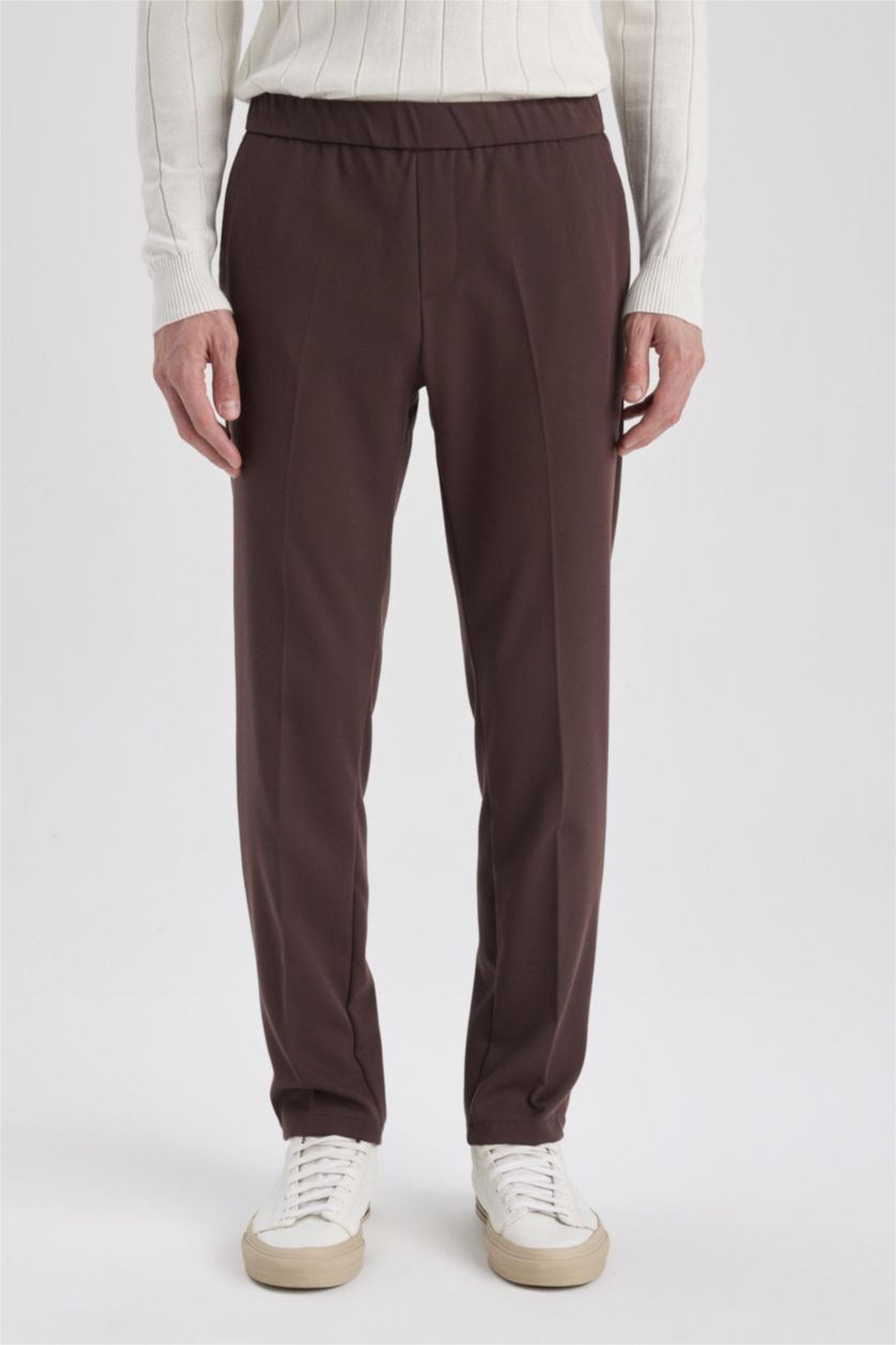 MAN Brown Jogger Twill Trousers