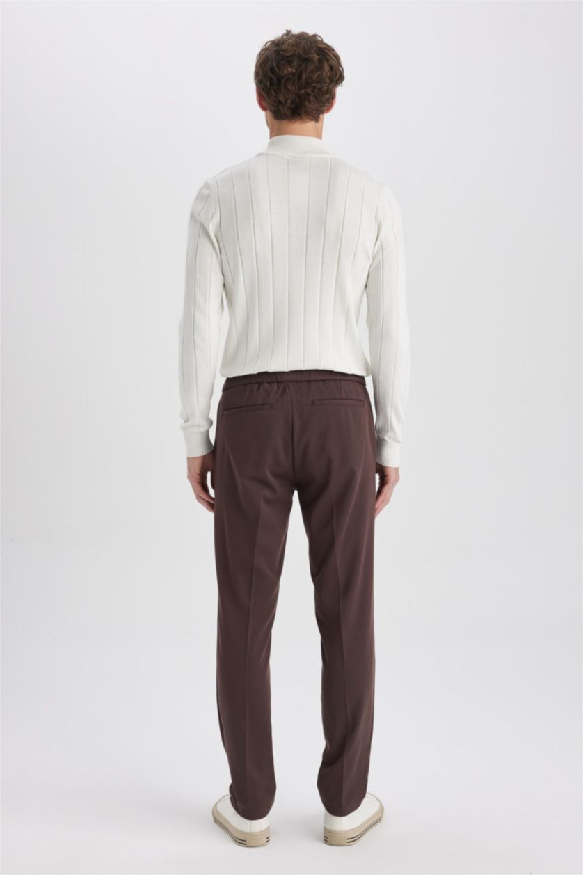 MAN Brown Jogger Twill Trousers