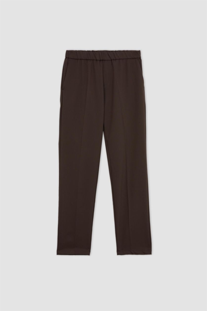 MAN Brown Jogger Twill Trousers