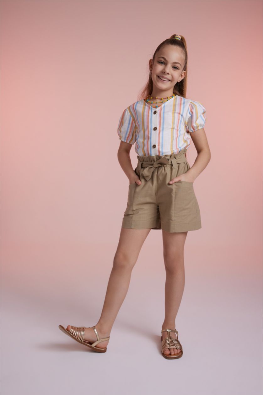 GIRLS & TEENS Stone Girl Paperbag Fit Shorts