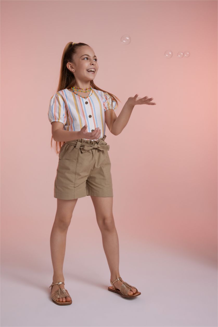 GIRLS & TEENS Stone Girl Paperbag Fit Shorts