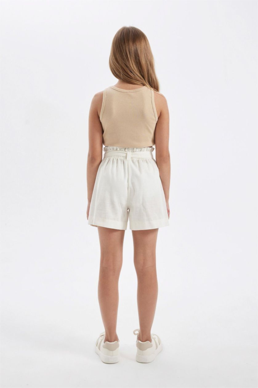 GIRLS & TEENS Ecru Girl Linen Shorts