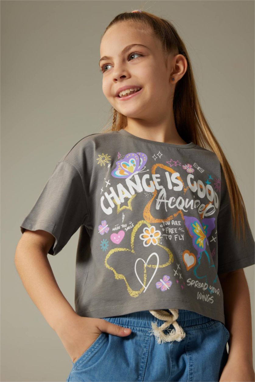 Девочки и подростки Серый Кроп топ для девочек