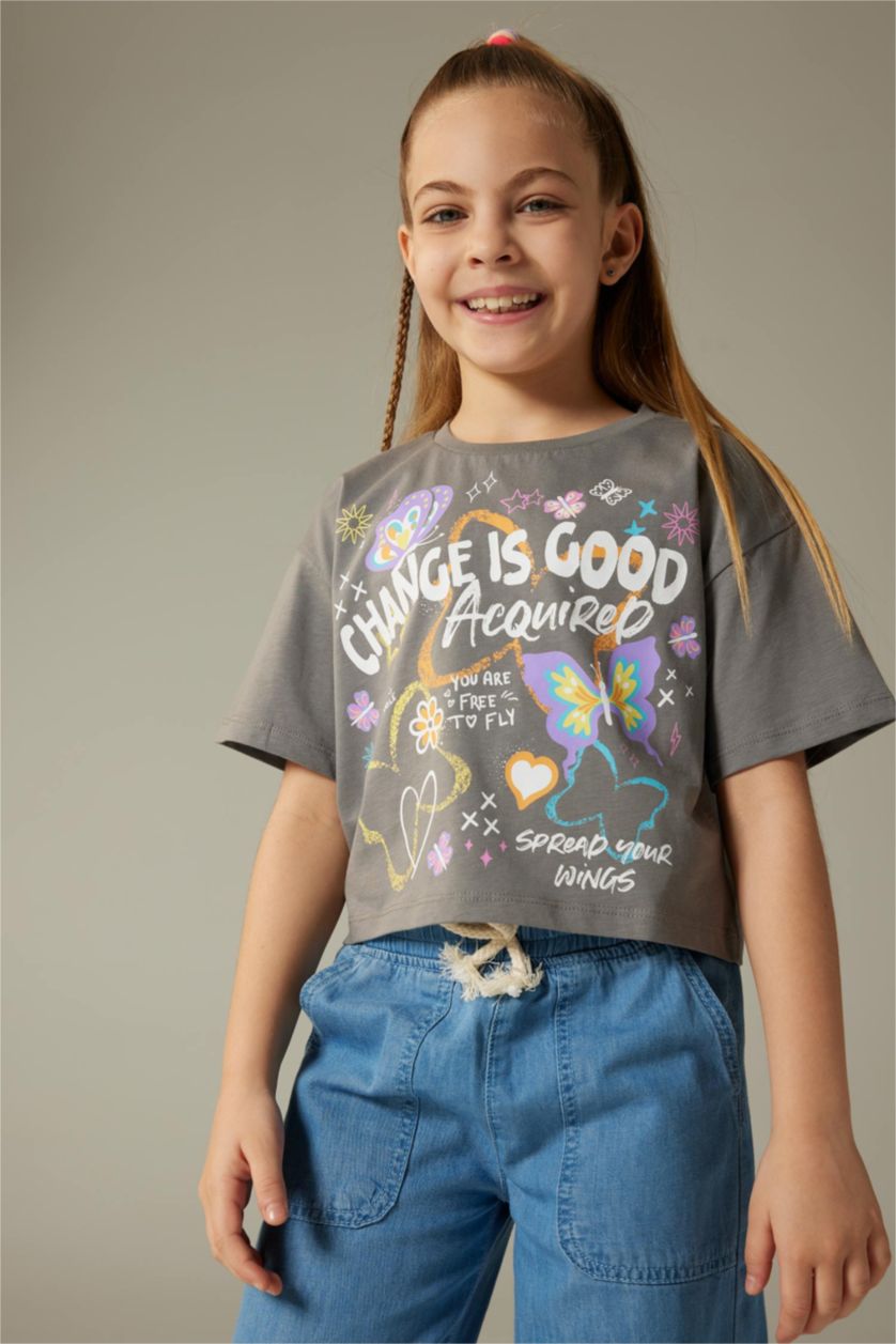 Девочки и подростки Серый Кроп топ для девочек