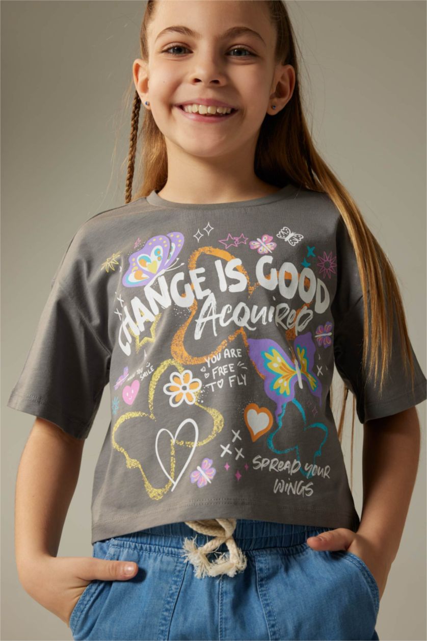 Девочки и подростки Серый Кроп топ для девочек