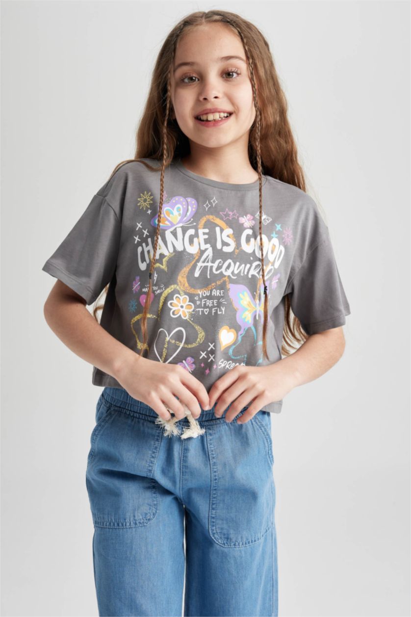 Девочки и подростки Серый Кроп топ для девочек