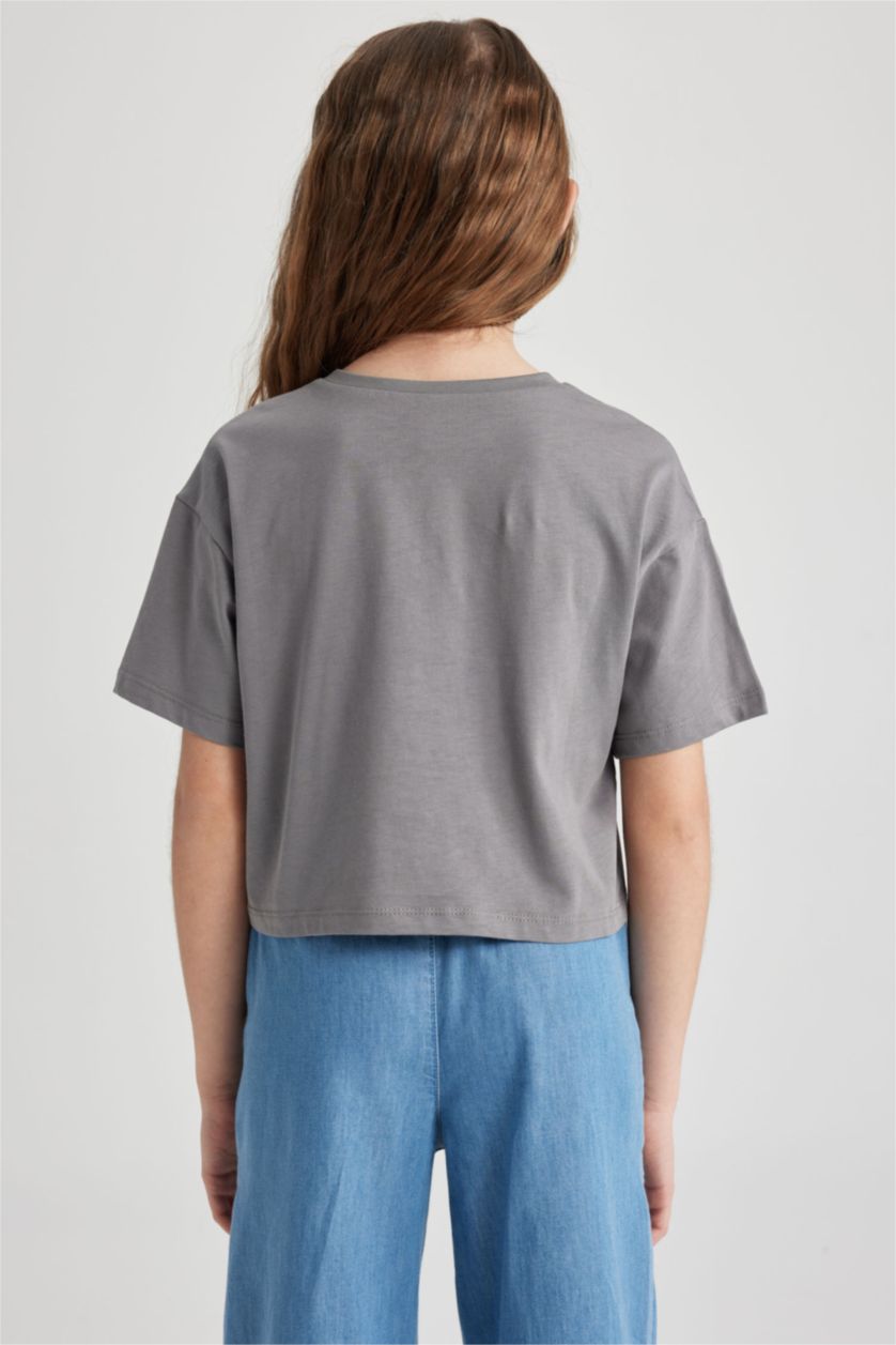 Девочки и подростки Серый Кроп топ для девочек