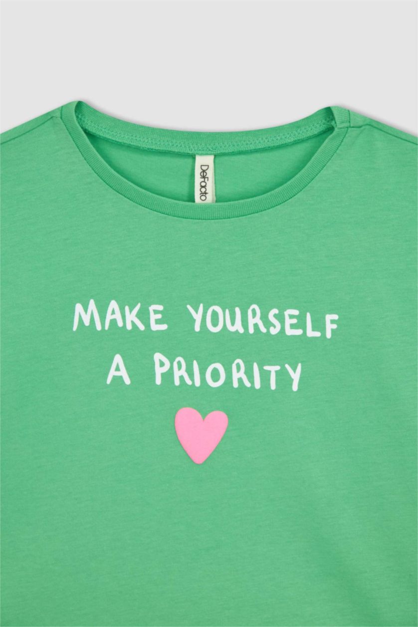 FILLES Vert Crop Top Manches Courtes Fille