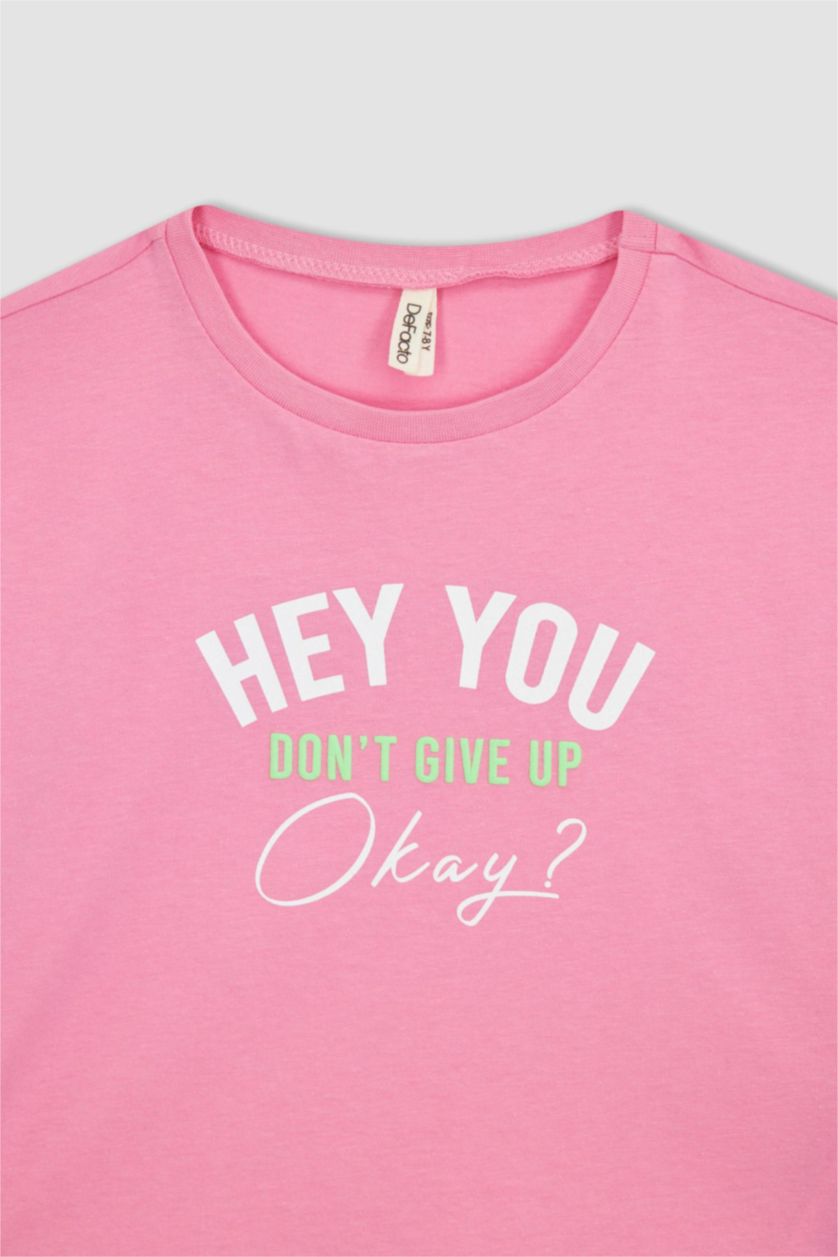 FILLES Rose Crop Top Manches Courtes Fille