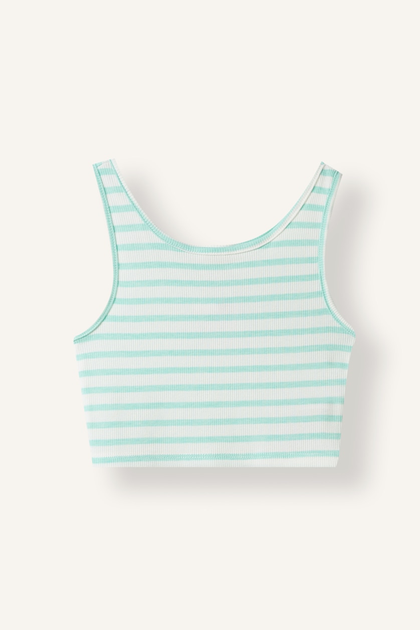 Young Girls - Teen Girls Light Green Girl Crop Camisole Tank Top