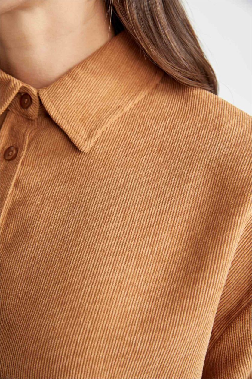 Женская Темный визон Туника свободного кроя базовая из вельвета