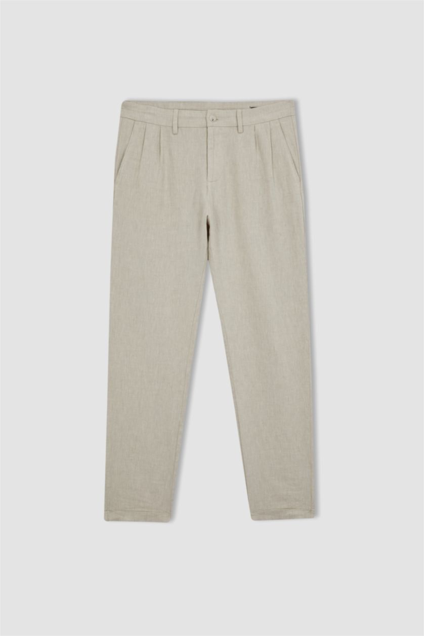 HOMME Beige Pantalon Crop