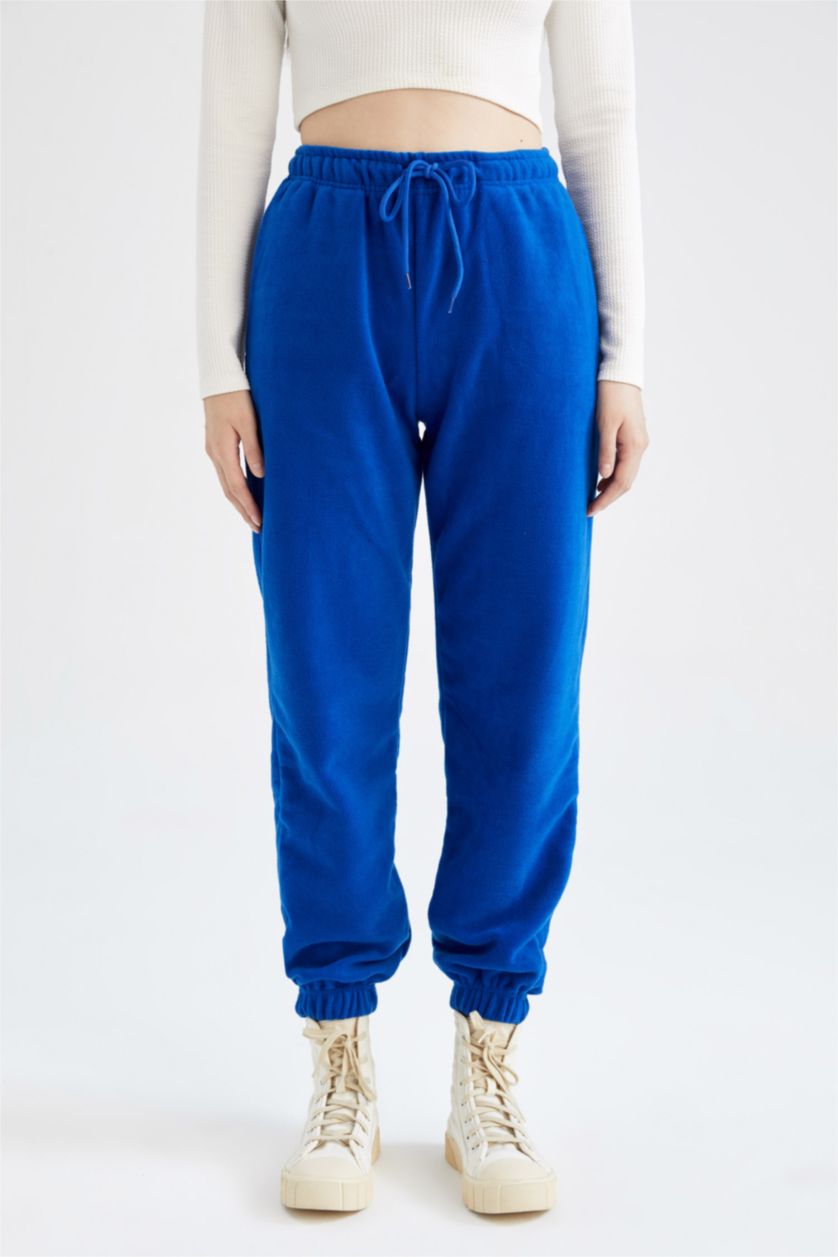 Kadın Saks Standart Fıt Polar Pantolon