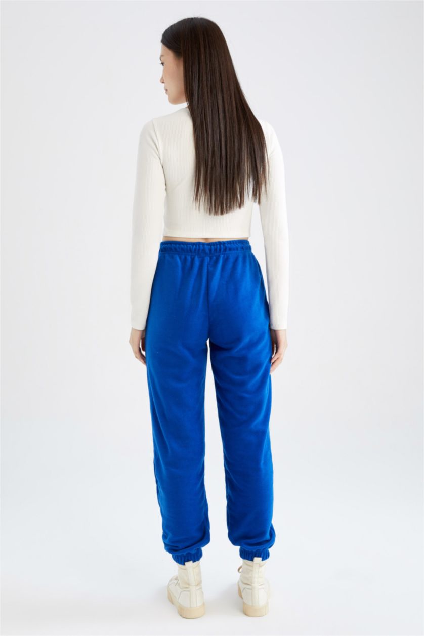 Kadın Saks Standart Fıt Polar Pantolon