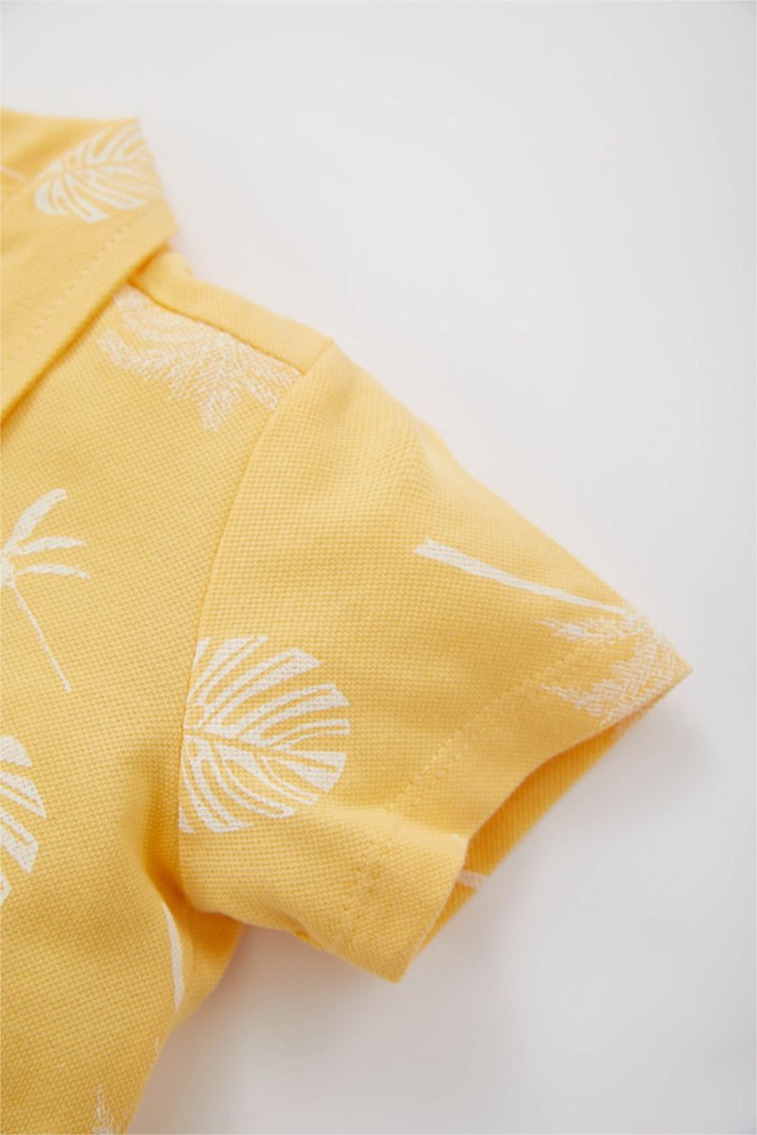 Малыши мальчики Желтый Футболка с тропическим принтом для малышей мальчиков