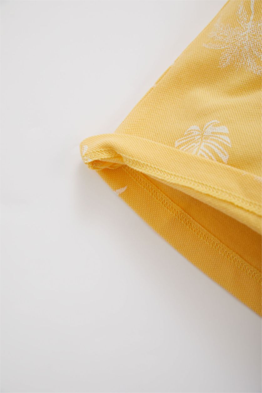 Малыши мальчики Желтый Футболка с тропическим принтом для малышей мальчиков