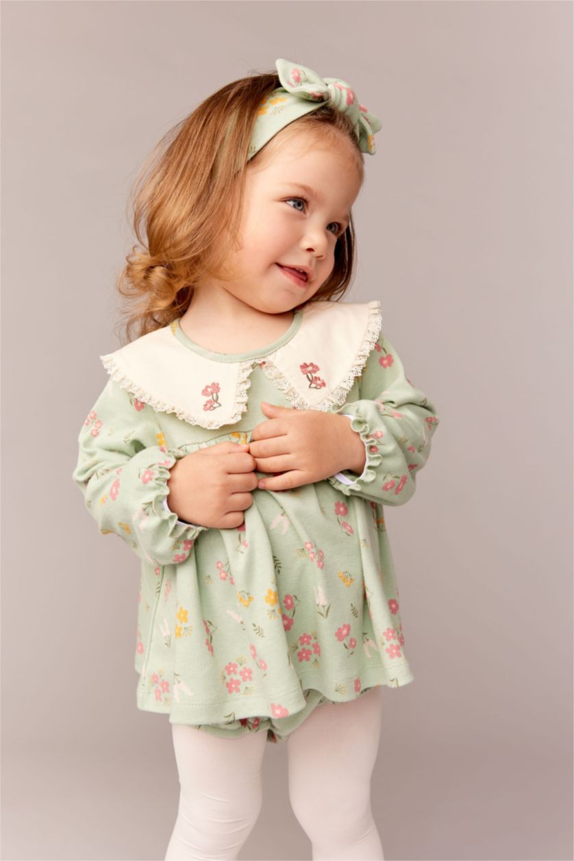 BABY GIRL Mint Baby Girl Floral Organic Cotton 2-pack Rompers