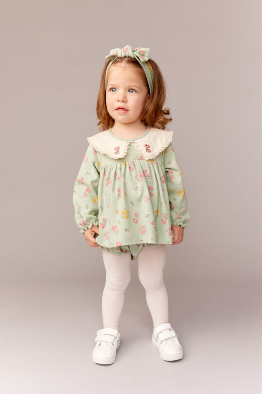 BABY GIRL Mint Baby Girl Floral Organic Cotton 2-pack Rompers