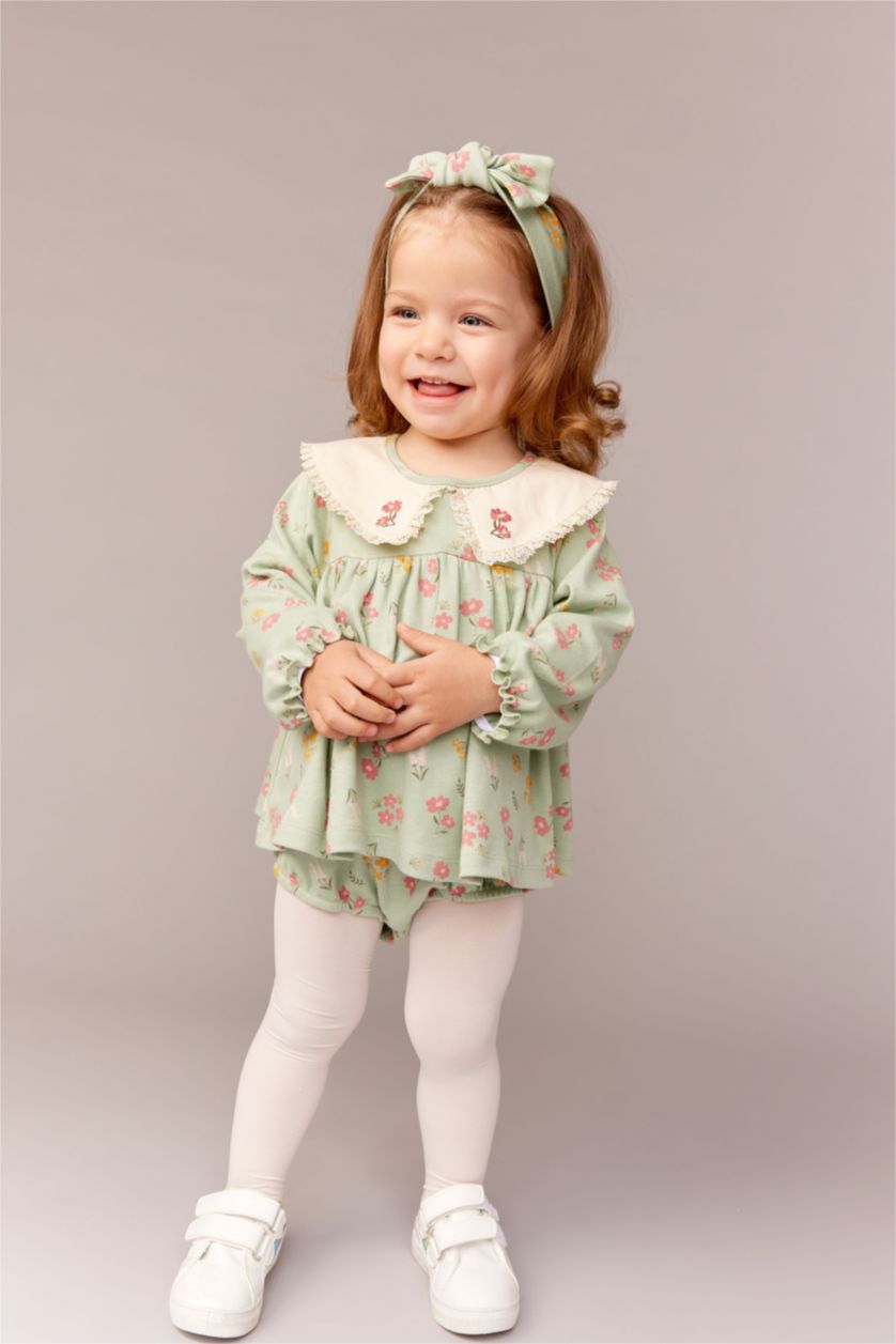 BABY GIRL Mint Baby Girl Floral Organic Cotton 2-pack Rompers