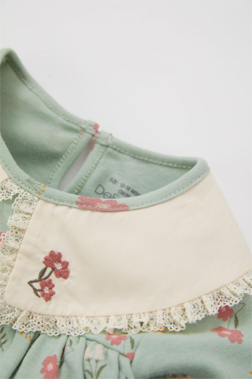 BABY GIRL Mint Baby Girl Floral Organic Cotton 2-pack Rompers