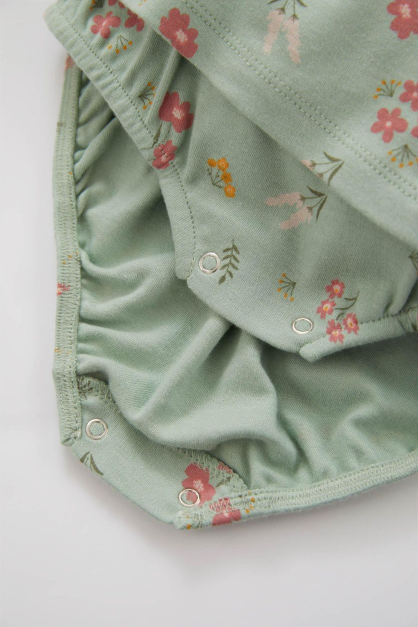BABY GIRL Mint Baby Girl Floral Organic Cotton 2-pack Rompers