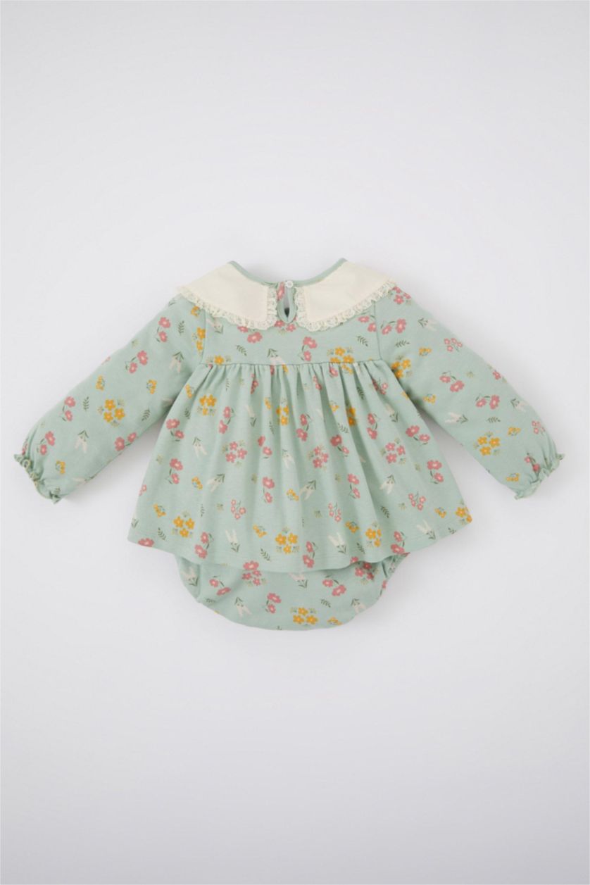 BABY GIRL Mint Baby Girl Floral Organic Cotton 2-pack Rompers