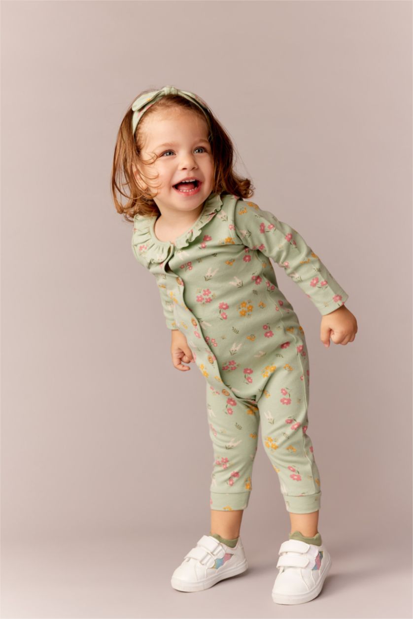 BABY GIRL Mint Baby Girl Newborn Floral Organic Cotton 2-pack Rompers