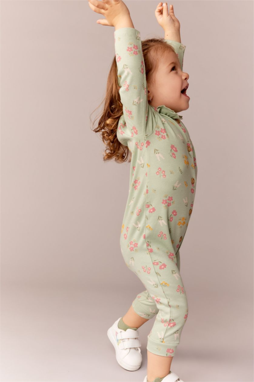 BABY GIRL Mint Baby Girl Newborn Floral Organic Cotton 2-pack Rompers