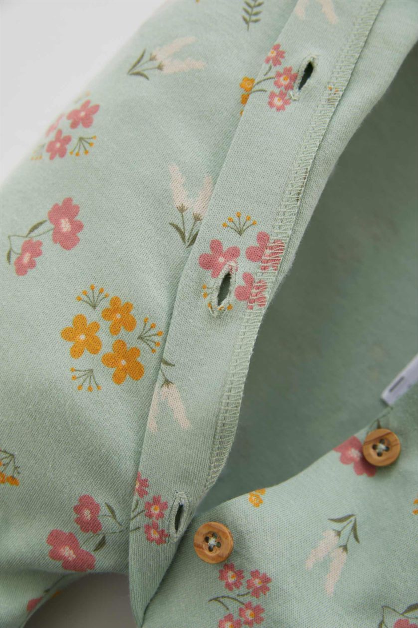 BABY GIRL Mint Baby Girl Newborn Floral Organic Cotton 2-pack Rompers