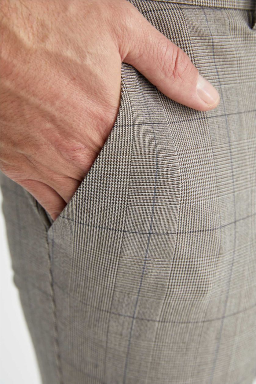 MAN Sand Square Patterned Jogger Trousers