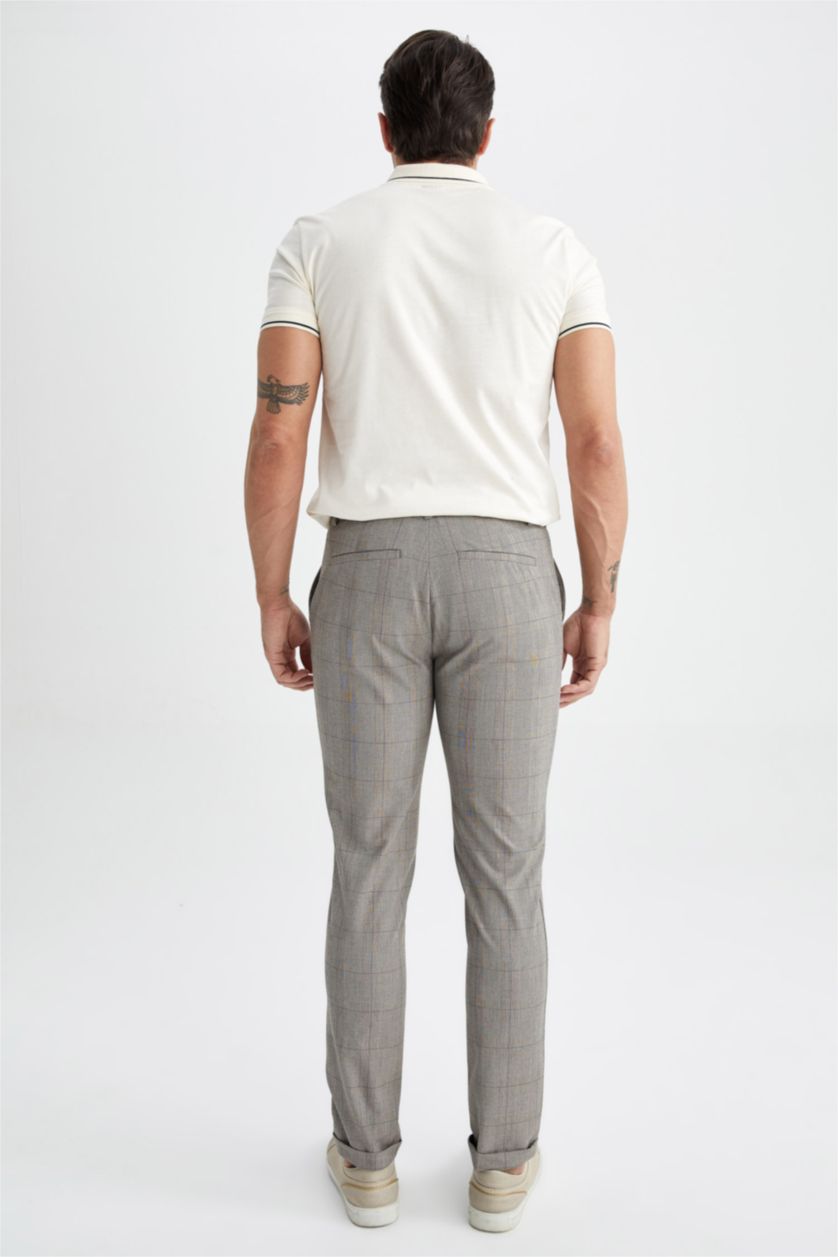 MAN Sand Square Patterned Jogger Trousers