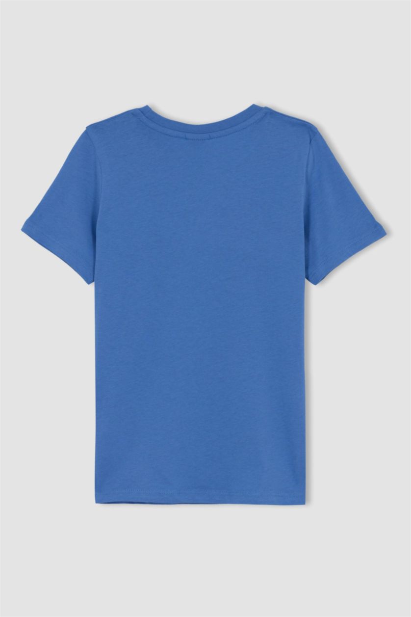 GARÇONS Bleu T-Shirt Imprimé à Manches Courtes Col Rond pour Garçon
