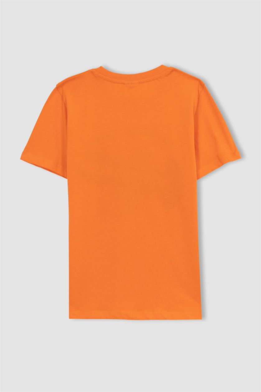 BOYS & TEENS Orange تيشيرت نص كم قصة عادية