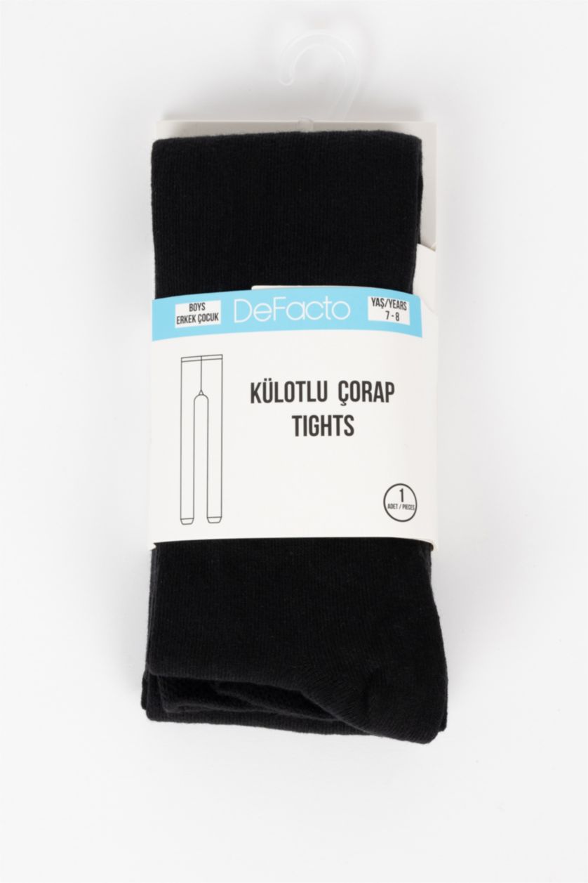 GARÇONS Noir Collants Coton Garçon