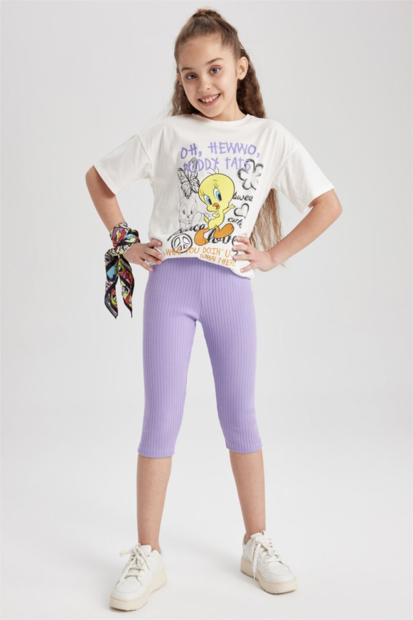 GIRLS & TEENS Pink Gir Midi Ribbed Camisole 2 Piece Leggings