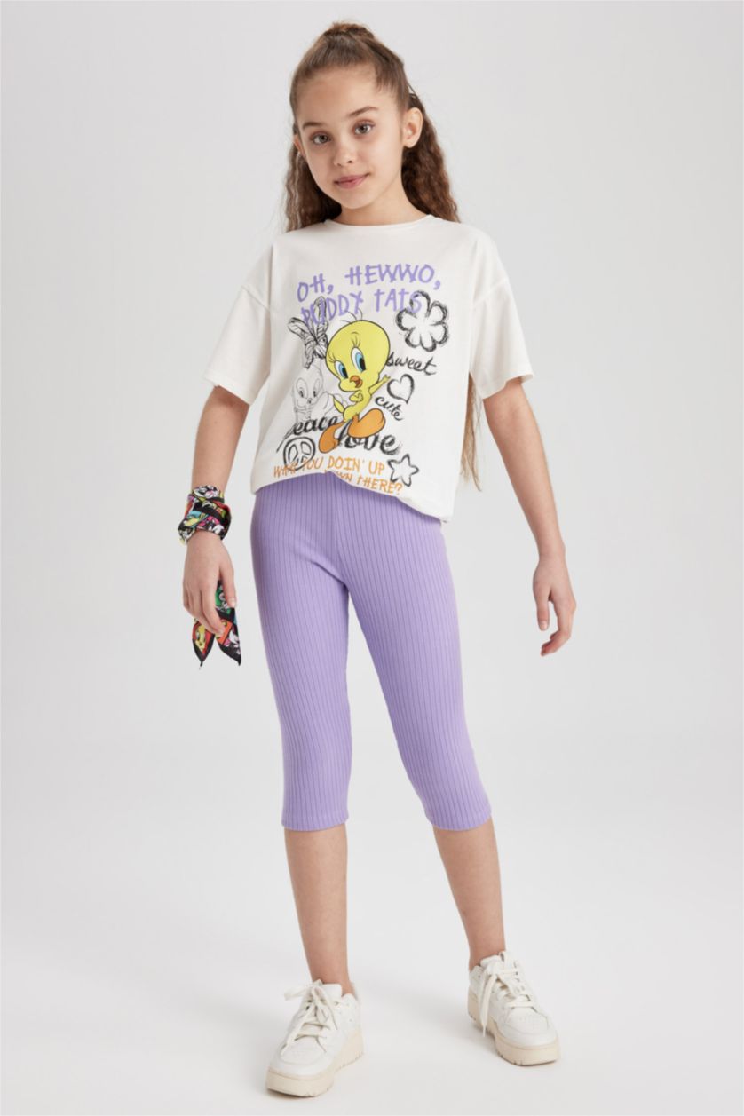 GIRLS & TEENS Pink Gir Midi Ribbed Camisole 2 Piece Leggings