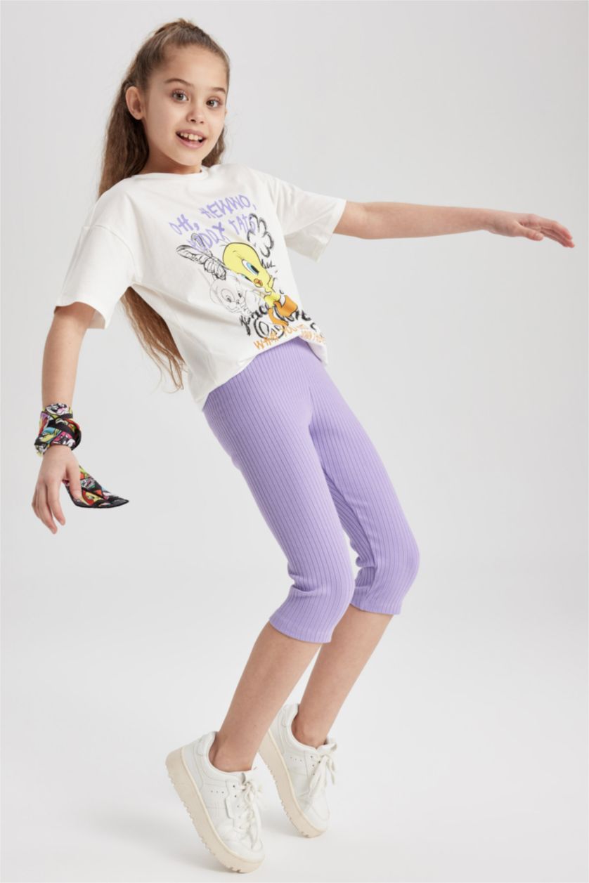 GIRLS & TEENS Pink Gir Midi Ribbed Camisole 2 Piece Leggings